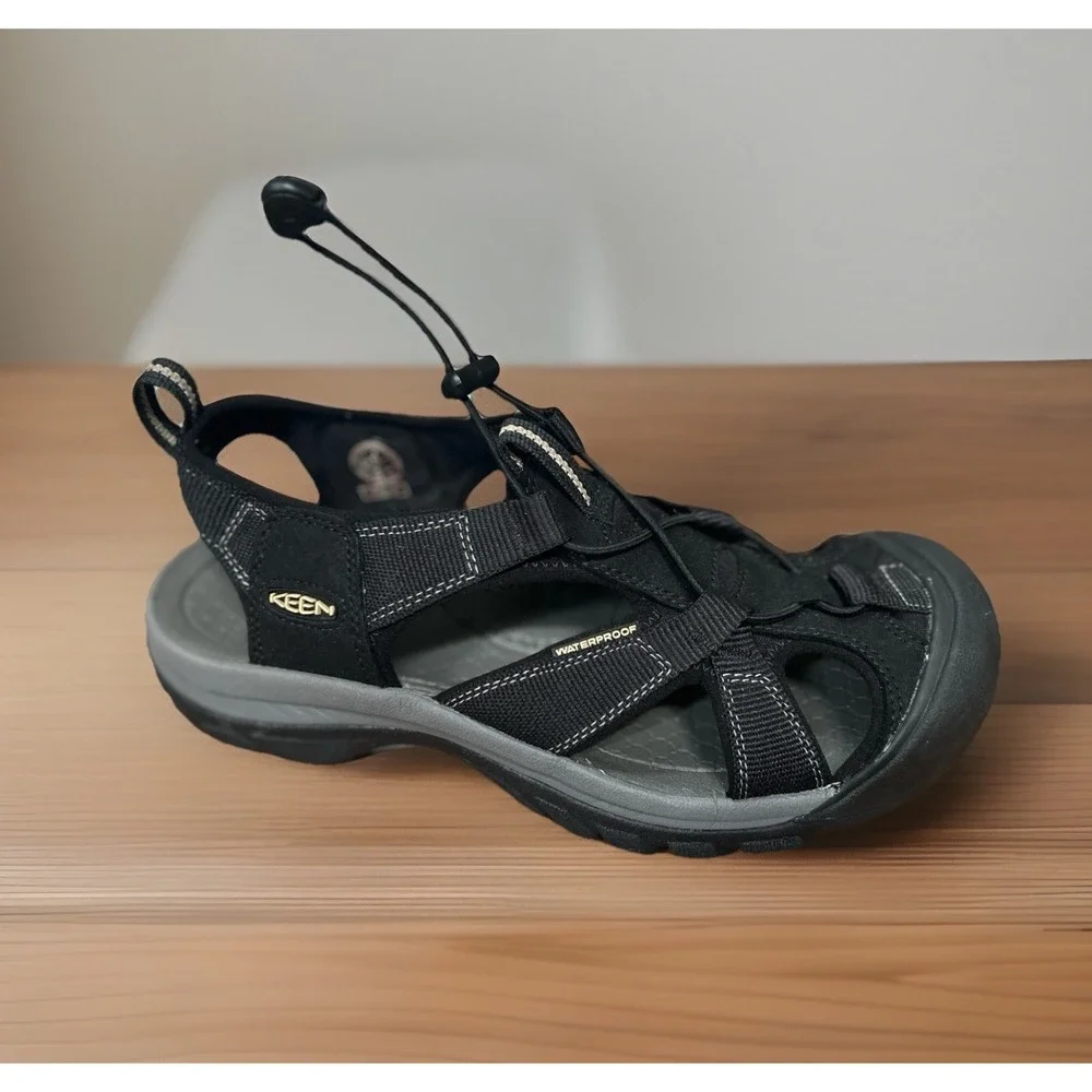 Keen Venice H2 Waterproof Hiking Sandals  Mens 8.0 Black Sport Water Shoes
